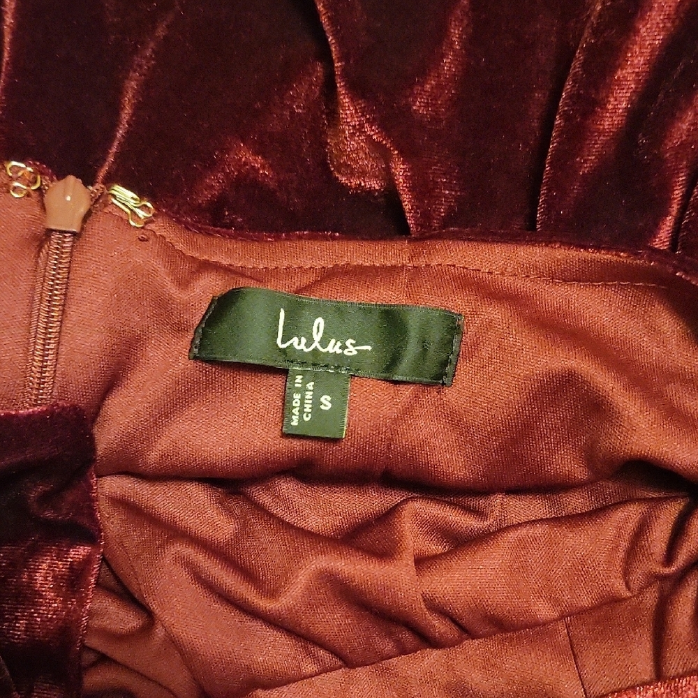 Lulu's Rich Burgundy Velvet Dress - Picture 3 of 5